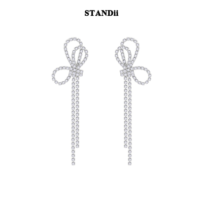 STANDii甜美女流苏蝴蝶耳环