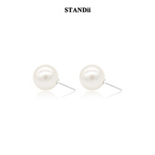 STANDii手作 925银针百搭珍珠耳钉fever同款 复古ins耳环女耳夹