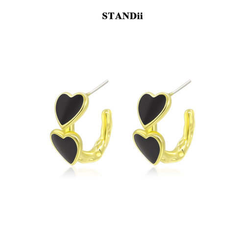 STANDii暗黑黑桃心耳环