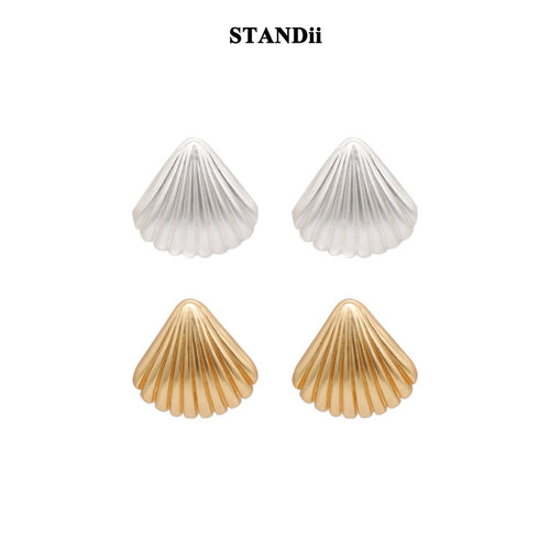STANDii哑光ins贝壳耳钉