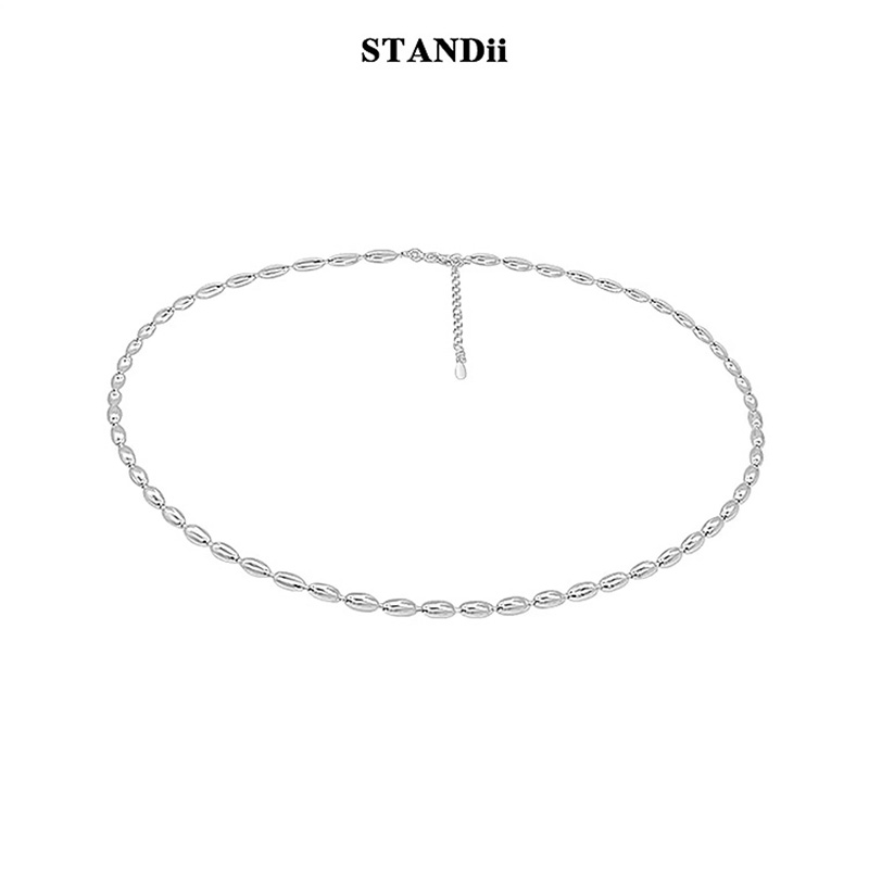 STANDii镀白金小米粒项链