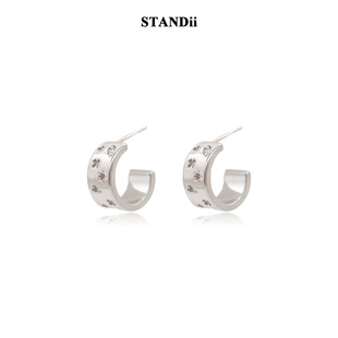 STANDii小众设计感镂空星芒耳环女复古港风耳钉个性耳饰