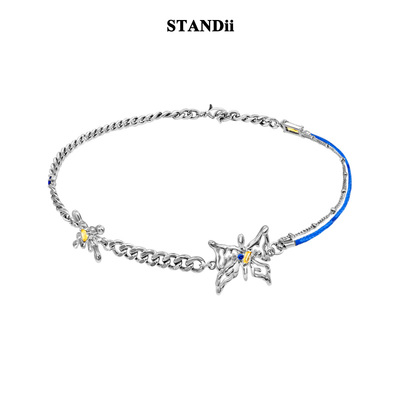 STANDii不对称女蝴蝶设计款项链