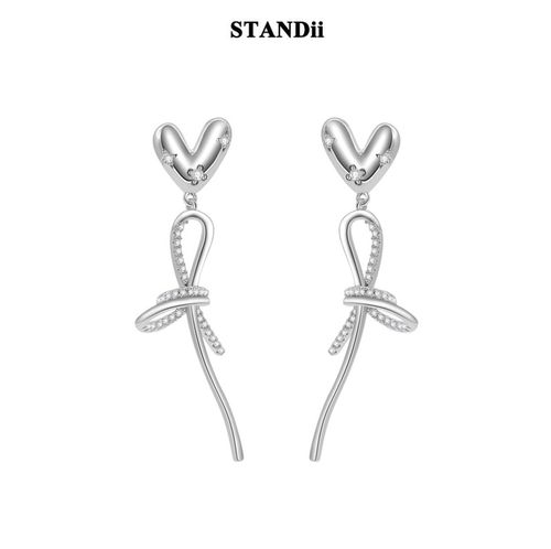 STANDii爱心打结耳环气质甜美
