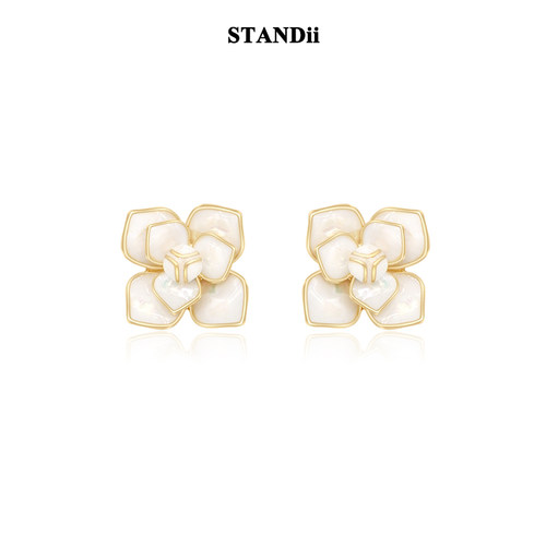 standii手作白色法式女山茶花