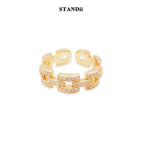 standii手作链条戒指轻奢镀金