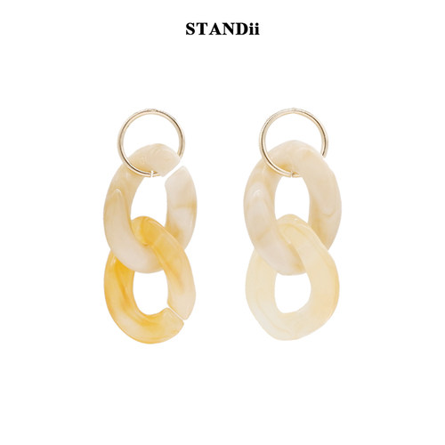 stand手作树脂复古风琥珀色银针
