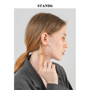 STANDii手作 18k包金百搭精致圆环保色耳环 不易掉色耳圈
