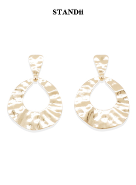 STANDii手作 欧美时尚几何金属片耳环高级感潮耳饰简单时髦