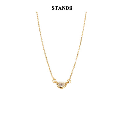 STANDii高品质极简半圆形吊坠项链女欧美轻奢小众简约锁骨链