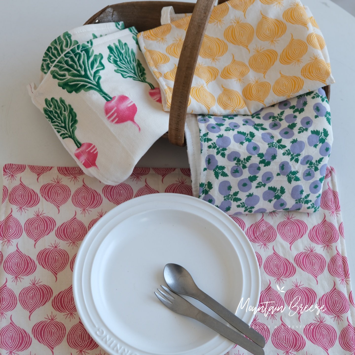 韩国进口纯棉餐垫蔬果餐巾ins风擦手巾吸水厨房清洁抹布桌垫盖布