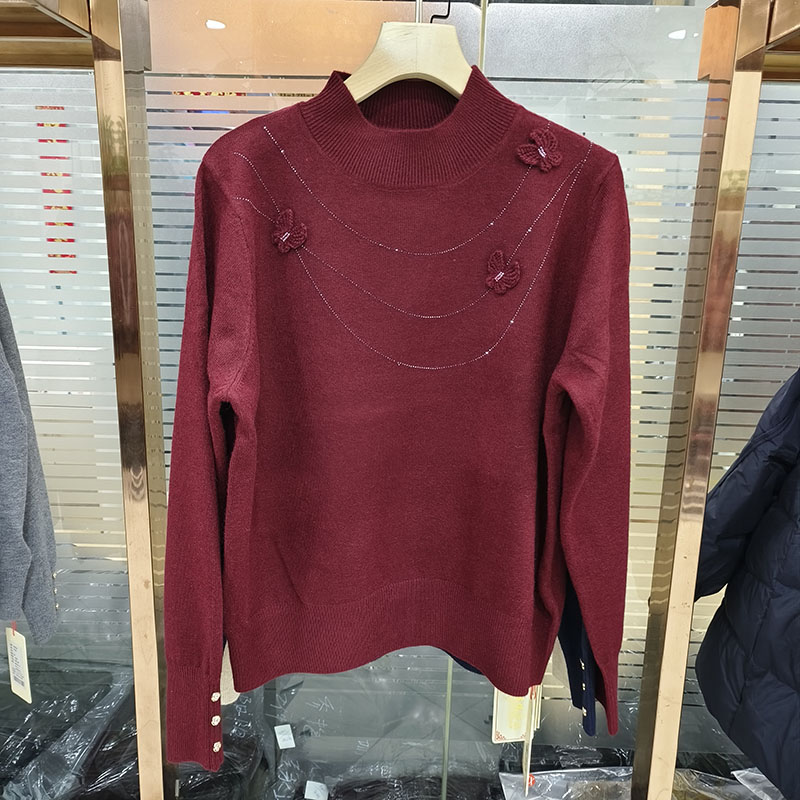 高品质羊毛毛衣女冬季大码妈妈