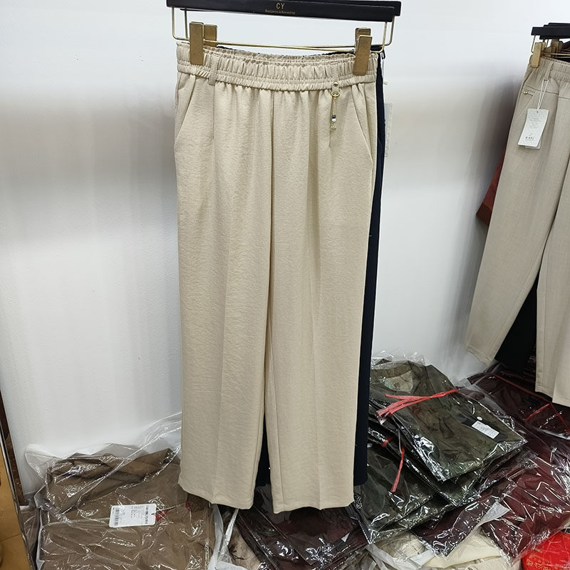 商场正品鑫蓝琪尔2926夏裤子凉爽阔太太中老年妈妈款松紧腰直筒薄