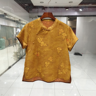 真丝缎百色依秀8083 中老年桑蚕丝小衫女上衣夏新款妈妈减龄T恤衫