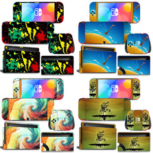贴纸 switch oled卡通贴纸 游戏机充电座 保护膜 卡通贴纸