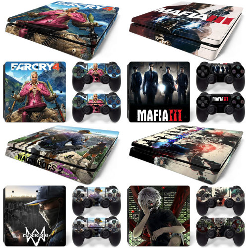 PS4 Slim 游戏机全身贴纸 全身贴 保护贴 防刮耐磨机贴MAFIA3膜