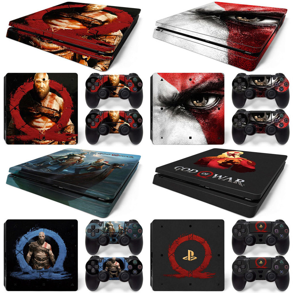 PS4 Slim 游戏机贴纸 彩贴 god of war战神 贴膜 手柄贴纸 保护贴