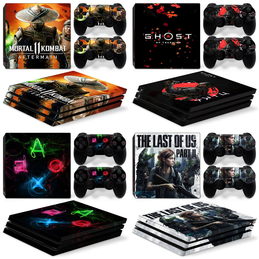 PS4 PRO薄机 游戏机贴纸 彩膜  保护膜 侧边贴膜 个性贴纸 彩贴