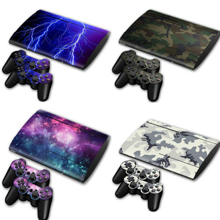 4000游戏机主机贴纸手柄贴贴纸机身贴木纹迷彩膜 Slim PS3 Super