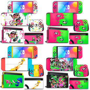 Switch oled游戏机彩贴 喷射战士 全包贴纸保护膜 oled机身贴纸NS