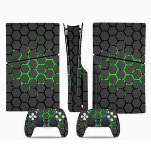 PS5 slim贴纸主机手柄贴纸格子格纹 贴纸贴膜保护贴光驱数字
