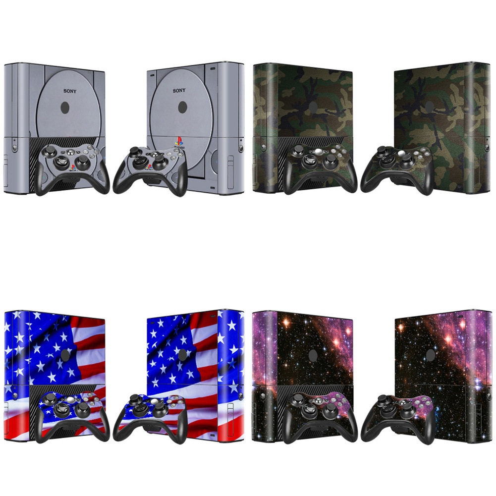 Xbox 360 E贴纸全身贴膜 纯色贴纸 360e手柄贴 国旗flags sticker