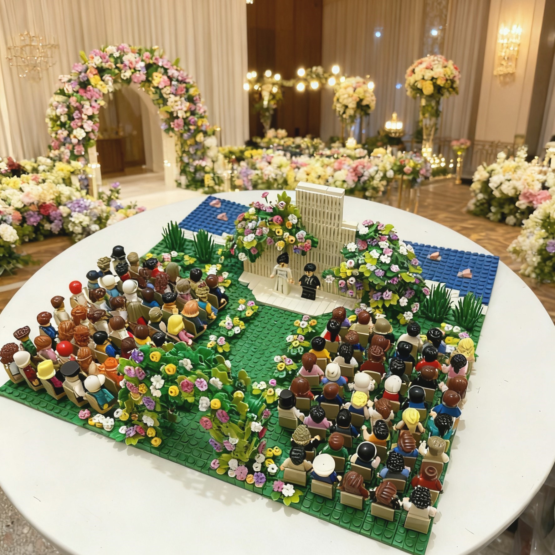 婚礼主题签到墙积木DIY纪念摆件