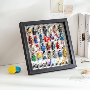 积木小人收纳盒透明亚克力防尘罩人仔展示盒架柜阶梯拼装益智手工