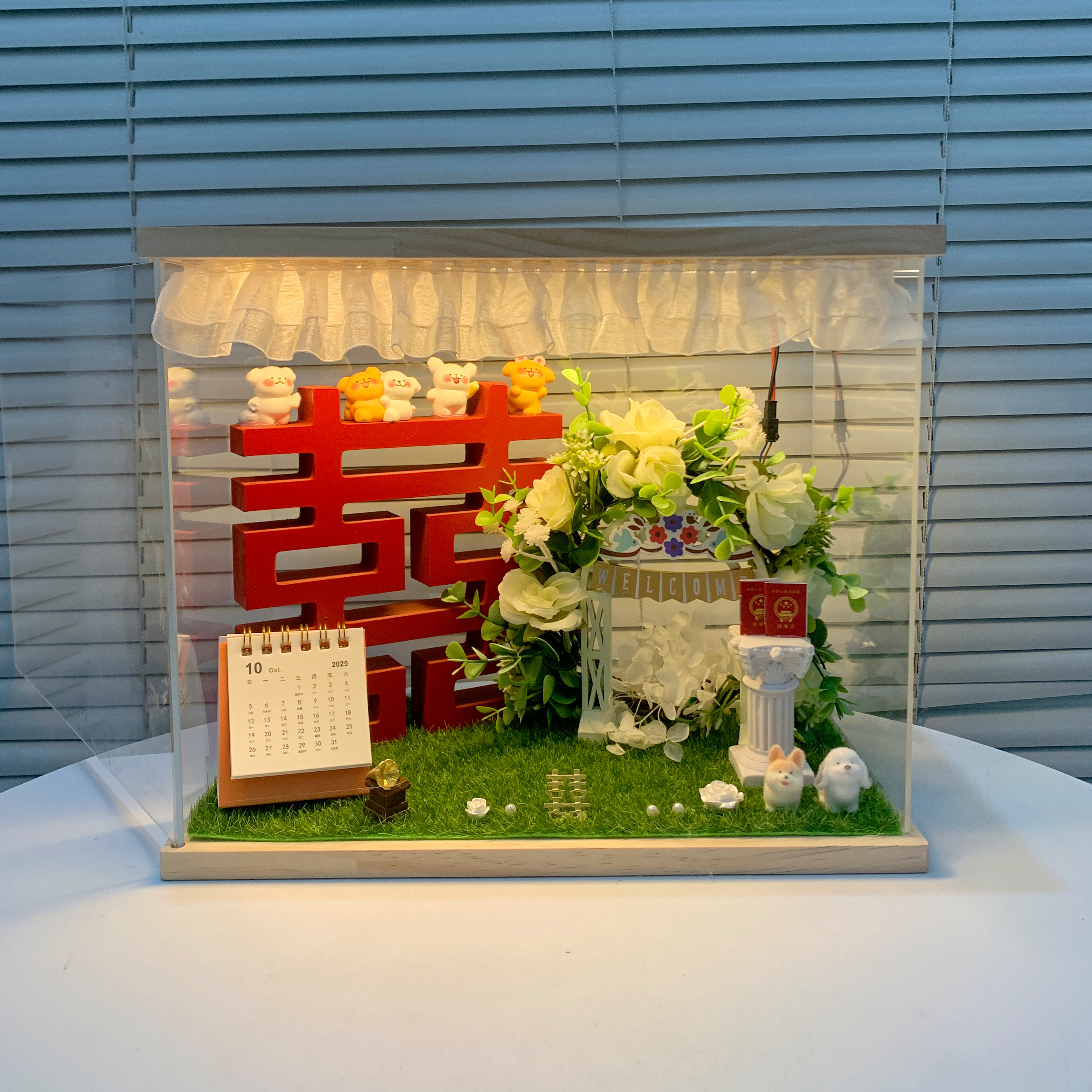 泡泡玛特摆件娃屋结婚摆台新婚