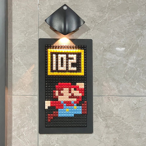 积木门牌号挂牌乐高积木