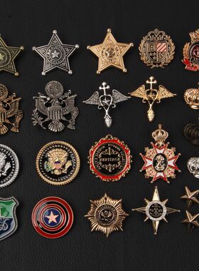 森系胸针男时尚巴洛克复古jk小徽章金属勋章别针西装外套皇冠背包