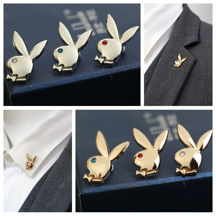 花花兔子公子胸针饰品 西装衬衫POLO领针扣 个性胸针