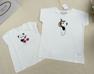 熊猫遇上樱桃 高支纯棉短袖 新款 柠檬babyiris夏季 T恤可爱儿童现货