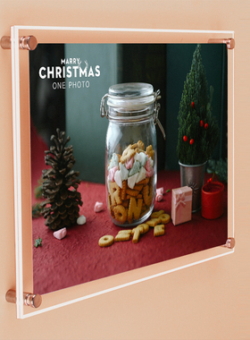 透明亚克力展板有机玻璃广告牌双层夹板挂墙夹画制度A34k相框定制