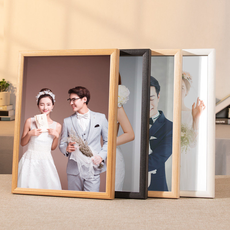 婚纱框照片相框洗照片做成画框挂墙定制24寸20寸30寸放大镜框16寸