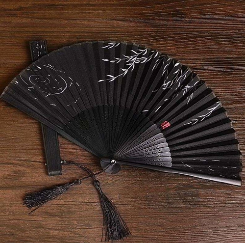 Веер Yexiange, мужской складной веер, бумажный веер, ученый, черный и белый, красный, тканевый веер, костюм веера ханьфу, аксессуары для танцевального веера, рассылка