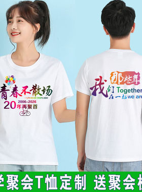 同学聚会t恤定制十年20年同学会短袖衣服定做毕业纪念班服文化衫5
