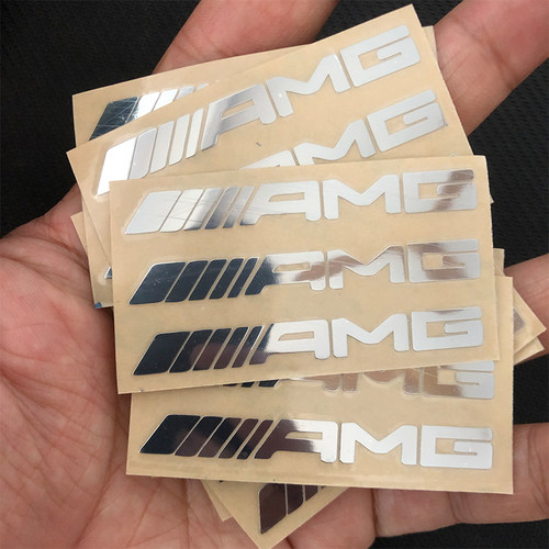 适用奔驰AMG A级C级E级GLA EQE汽车贴纸金属车标创意个性内饰用品