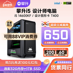 攀升i5设计师13400F升13400EF/14600KF平面14490F美工绘图DIY主机T400组装机3D建模电脑视频剪辑T1000台式机