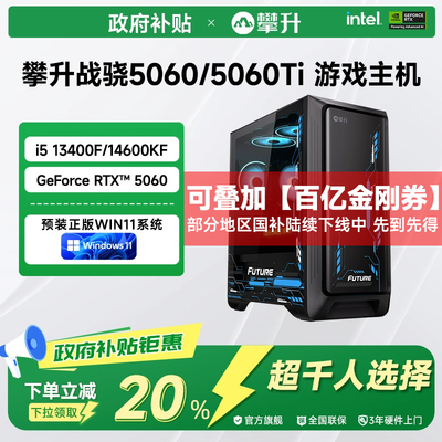 【国补以旧换新政府补贴20%】攀升兄弟战骁i5台式电脑14600KF/RTX5060 Ti电脑主机台式机台式电脑整机全套