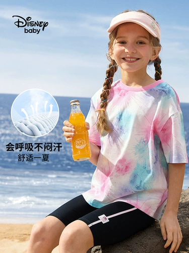 Дисней, хлопковая летняя детская футболка, подходит для подростков