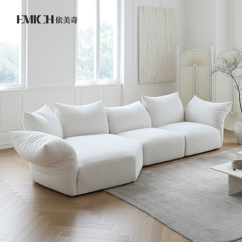 edra花瓣沙发baxter意式极简弧形转角布艺沙发奶油风异形组合沙发