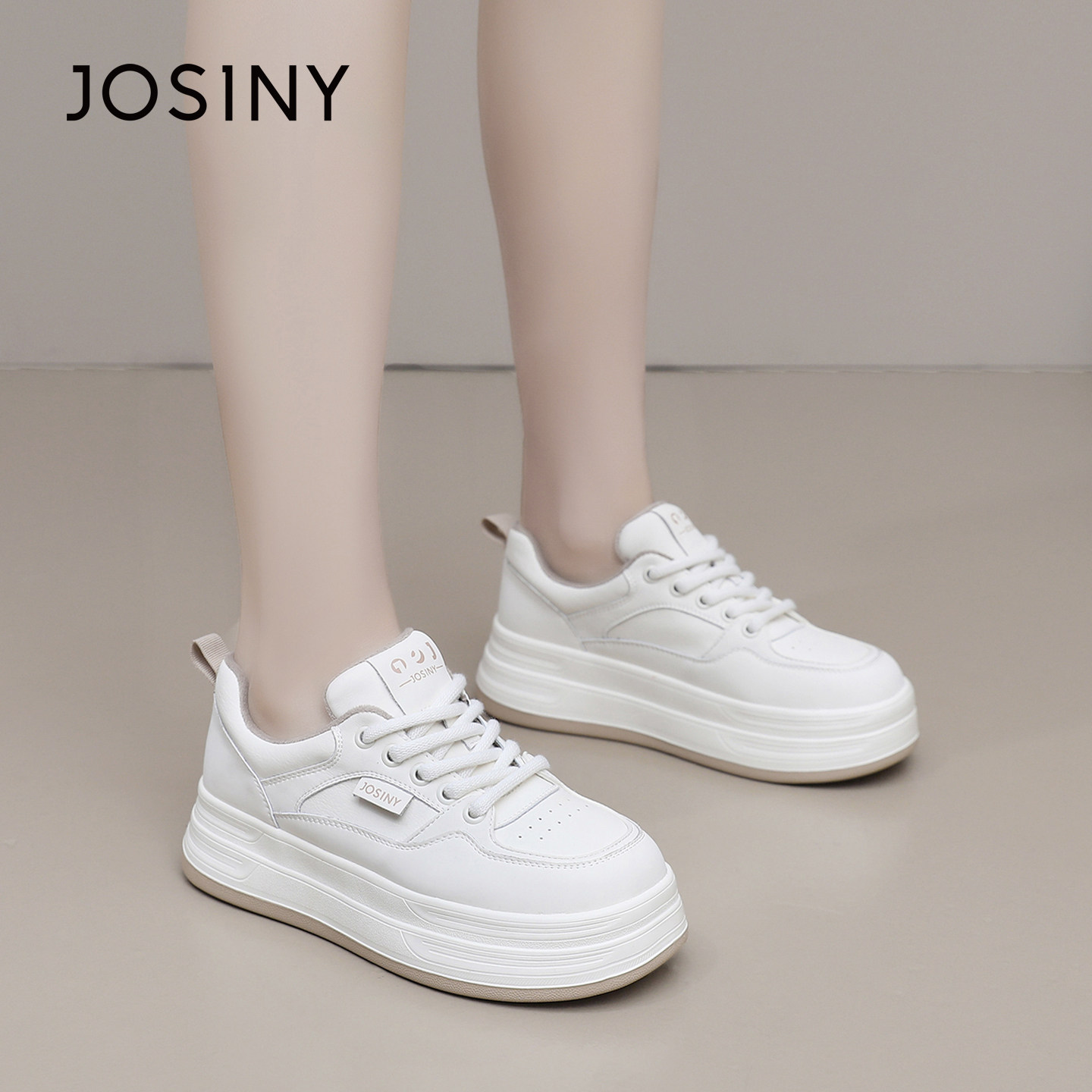 卓诗尼2026秋冬新款厚底小白鞋女时尚舒适百搭厚底运动鞋休闲板鞋,女鞋,休闲板鞋,淘宝优惠券,粉丝福利购,淘宝优惠卷