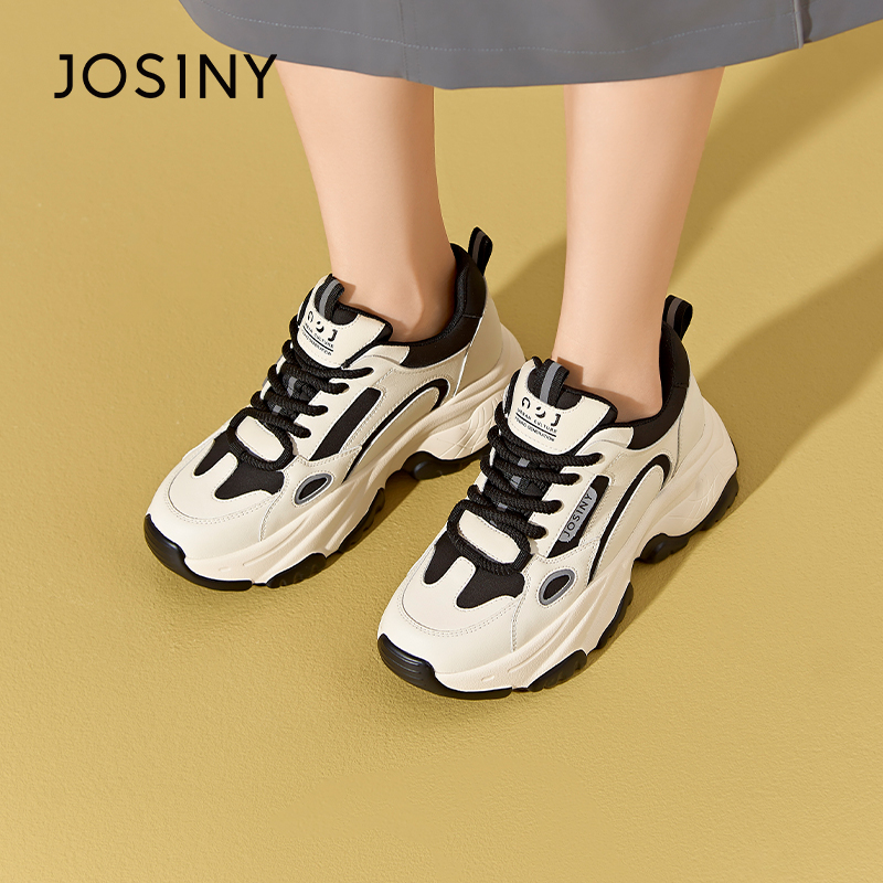 卓诗尼2025年秋季新款厚底老爹鞋时尚舒适休闲鞋潮流拼色运动鞋女