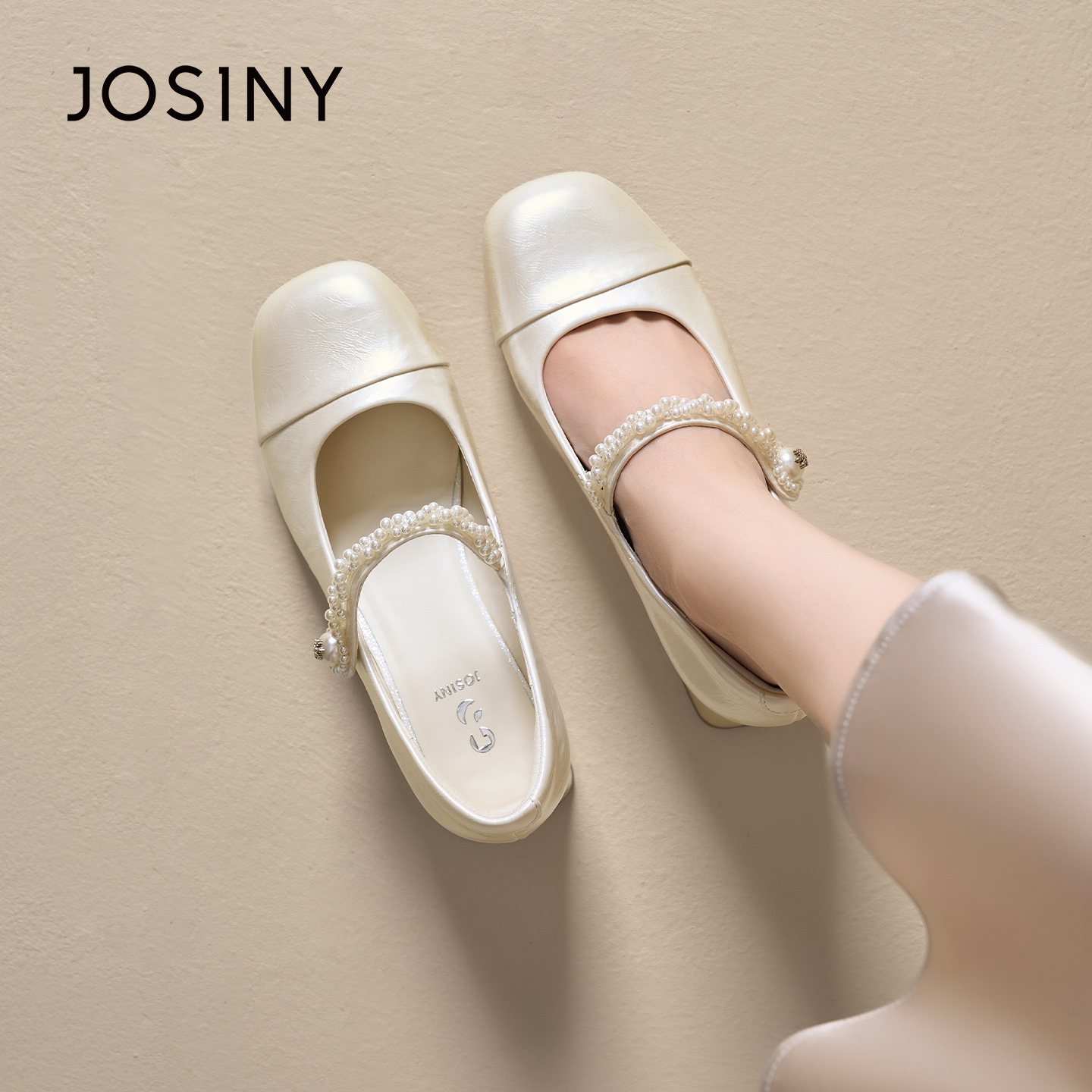 卓诗尼2026春季新款粗跟小皮鞋时尚舒适气质单鞋潮流百搭玛丽珍鞋