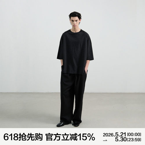 MANUFACTURE 虾线杂色短袖T恤