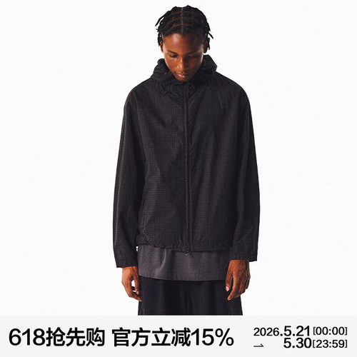 MANUFACTURE 格纹连帽拉链衬衫