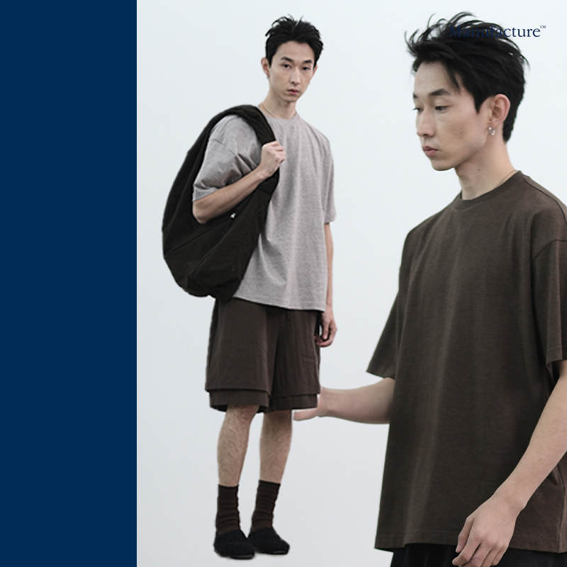 MANUFACTURE 错位领短袖T恤