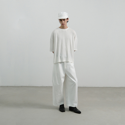 MANUFACTURE 亚麻棉宽松短袖T恤