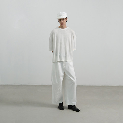 MANUFACTURE 亚麻棉宽松短袖T恤
